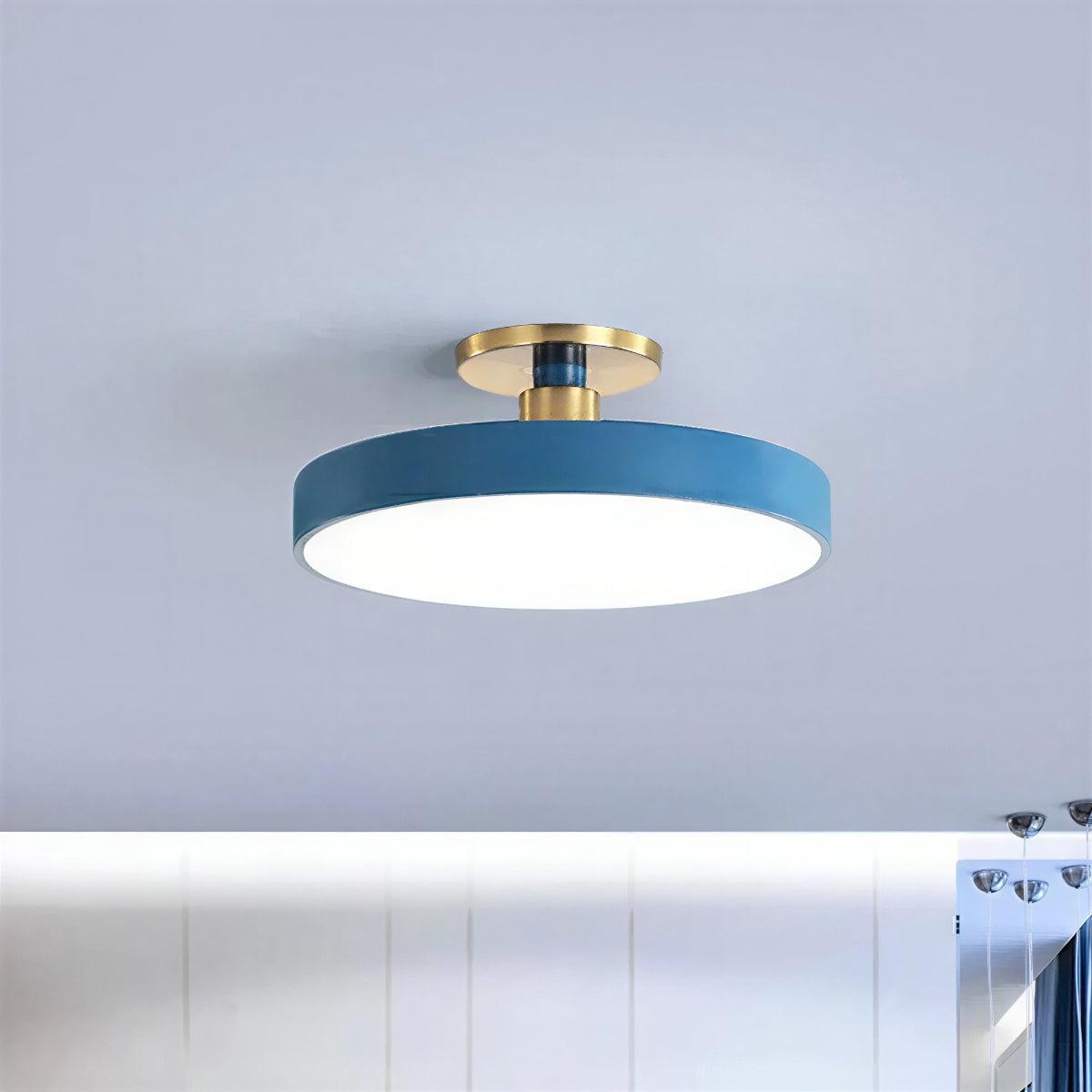 Round Nordic Ceiling Light Fixture With Modern Semi Flush Mount Design