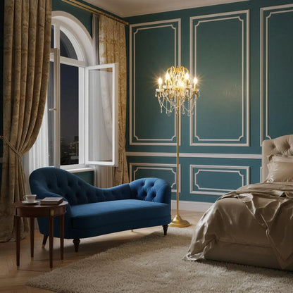 Crystal Floor Lamp for Living Room with Standing Light Design
