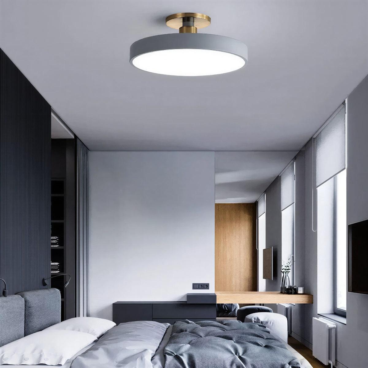 
Round Nordic Ceiling Light Fixture With Modern Semi Flush Mount Design