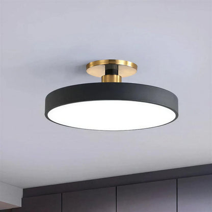 Round Nordic Ceiling Light Fixture With Modern Semi Flush Mount Design
