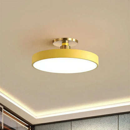 Round Nordic Ceiling Light Fixture With Modern Semi Flush Mount Design