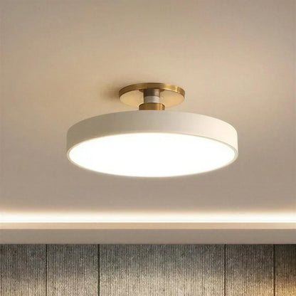 Round Nordic Ceiling Light Fixture With Modern Semi Flush Mount Design