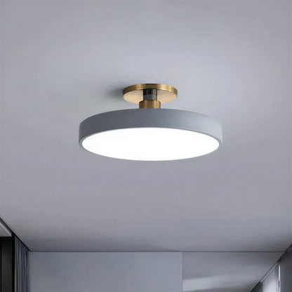 Round Nordic Ceiling Light Fixture With Modern Semi Flush Mount Design