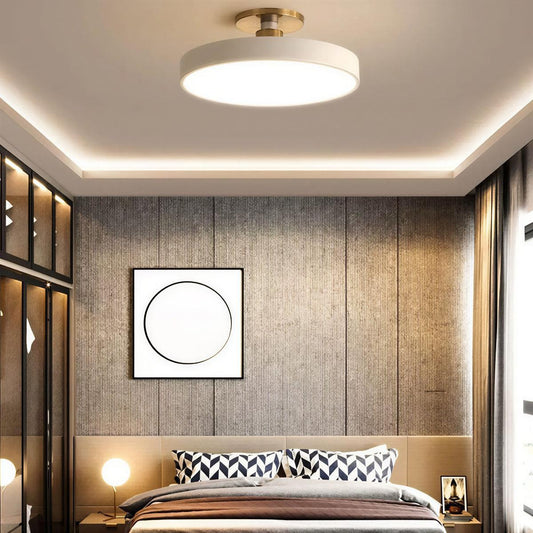 
Round Nordic Ceiling Light Fixture With Modern Semi Flush Mount Design